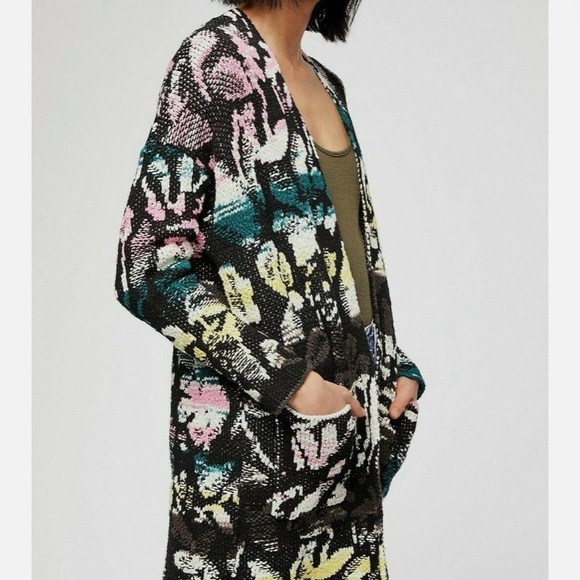 Free People Think Twice Multicolor Knit Oversized Cardigan Sweater - Picture 9 of 12